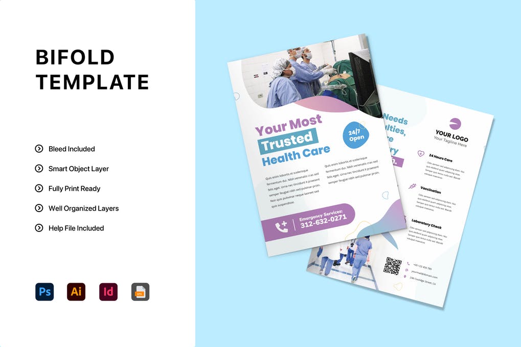 Bifold Health Care Brochure Template 