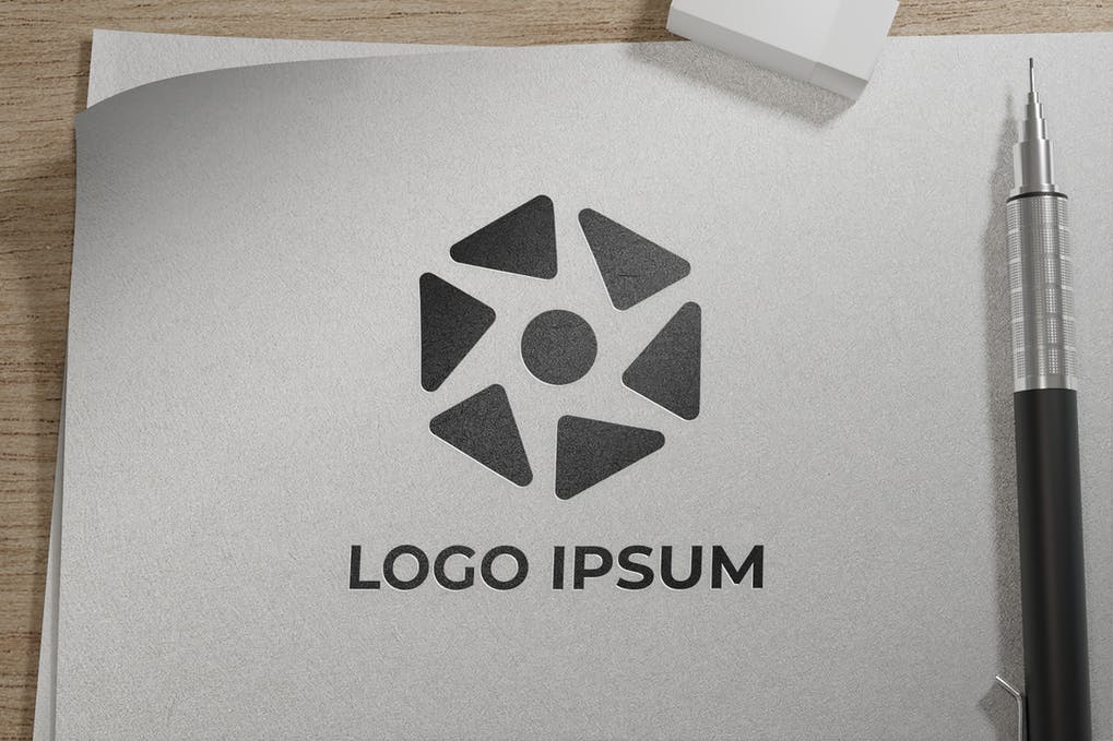 sketch paper logo mockup