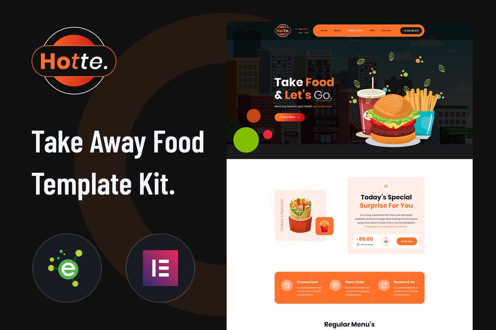 Hotte - Take Away Food Elementor Template Kit