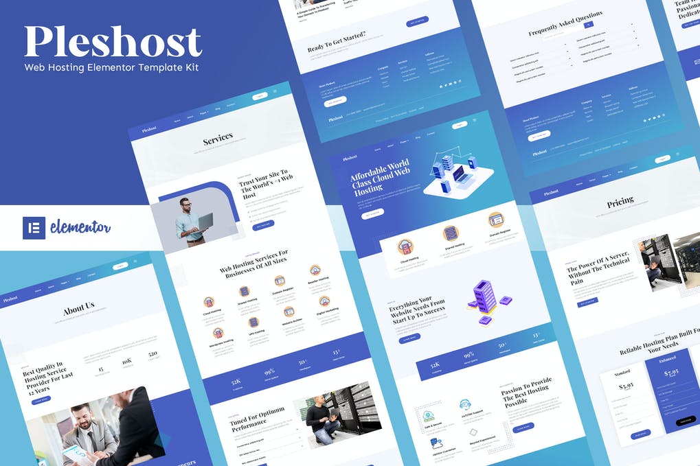 Pleshost - Cloud Web Hosting Elementor Template Kit