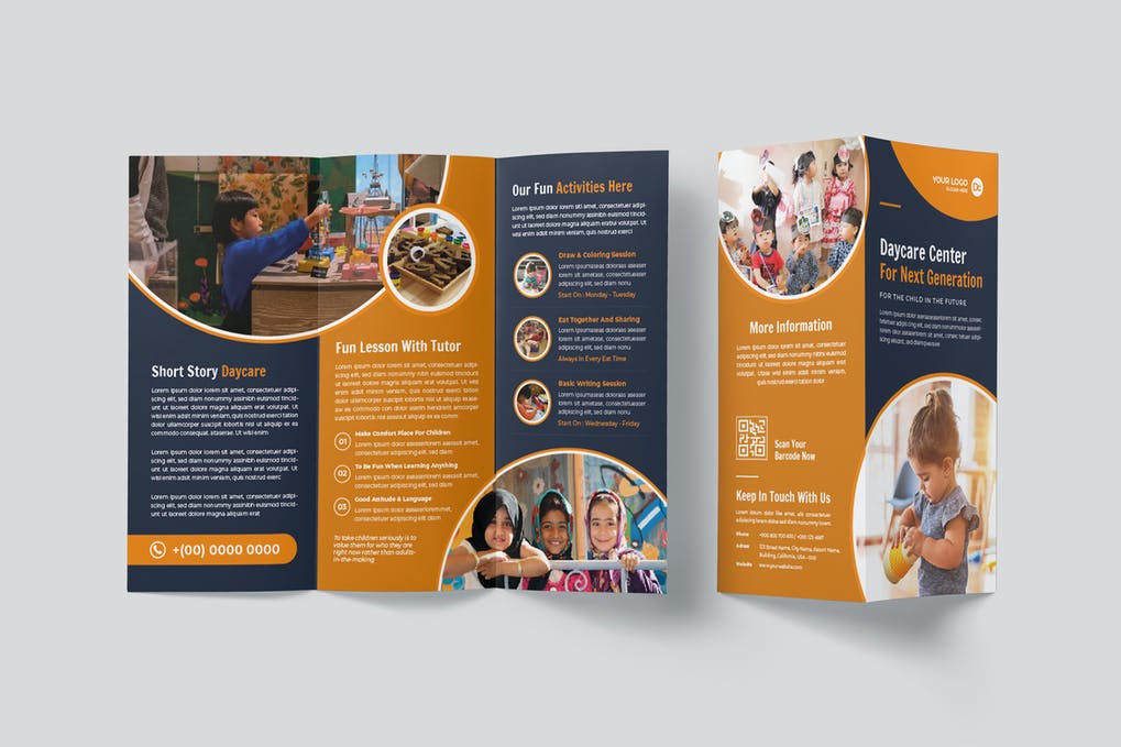 Day Care Center Trifold Brochure Design 