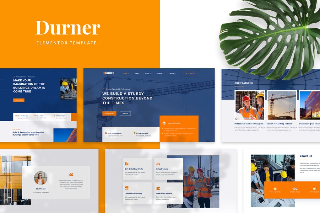 Durner - Construction Elementor Template Kit