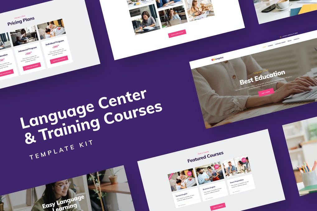 Distance Education - Language Center & Training Courses Template Kit